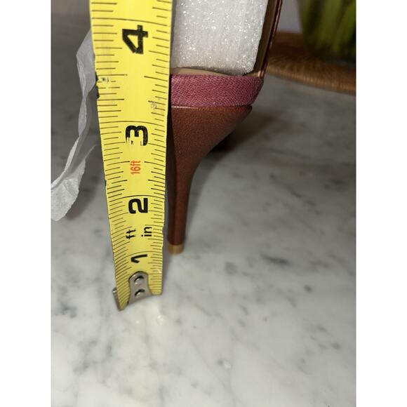 Iman High Heel Shoes Double Strap Ankle Sz 7 New Marsala Red #434569 Faux Suede - Picture 10 of 10